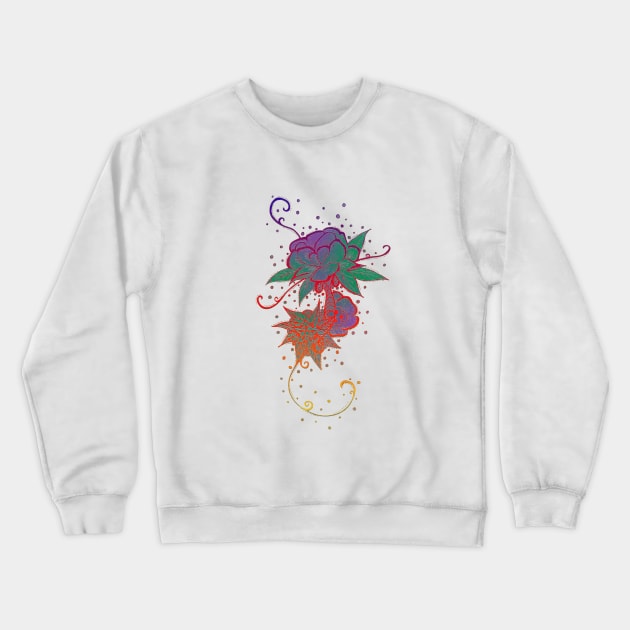 Abstract Rainbow Rose Tattoo Crewneck Sweatshirt by ZeichenbloQ